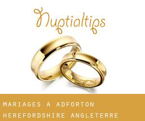 mariages à Adforton (Herefordshire, Angleterre)